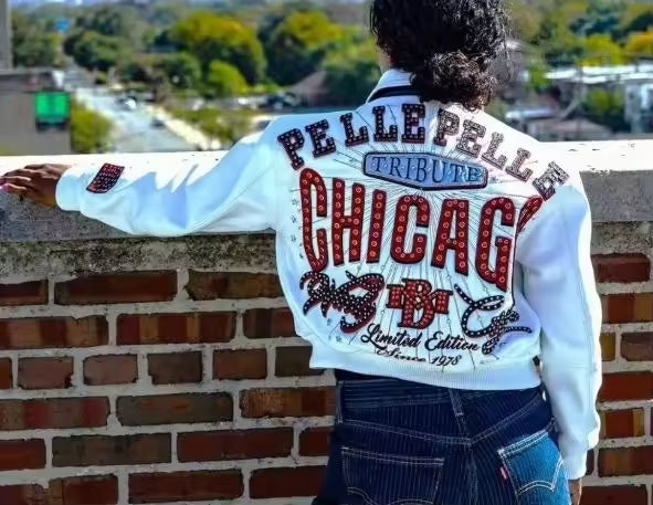Women's White Leather Bomber Jacket