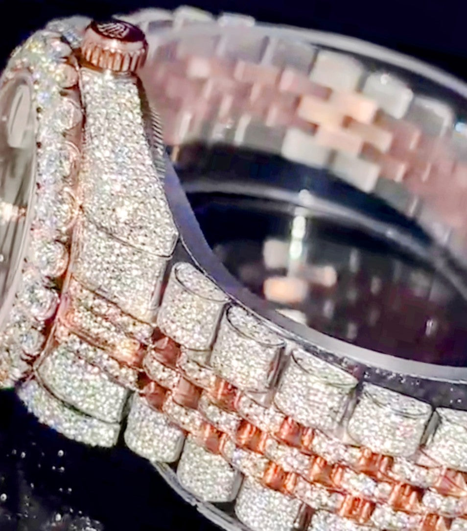 Two Tone unisex rose gold watch