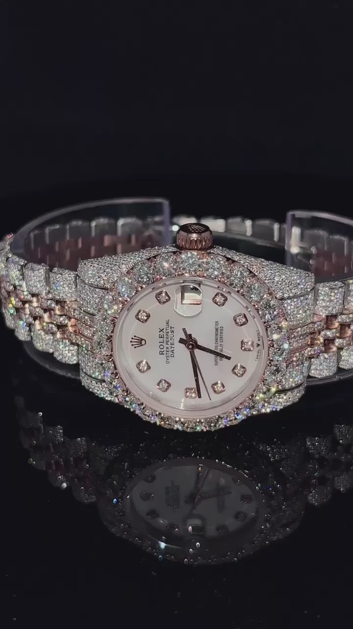 Two Tone unisex rose gold watch